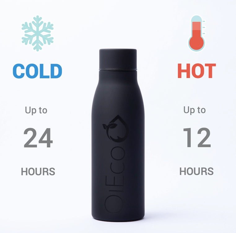 QiEco Hydrate Double Insulated Slim Bottle (Charcoal Edition) - QiEco
