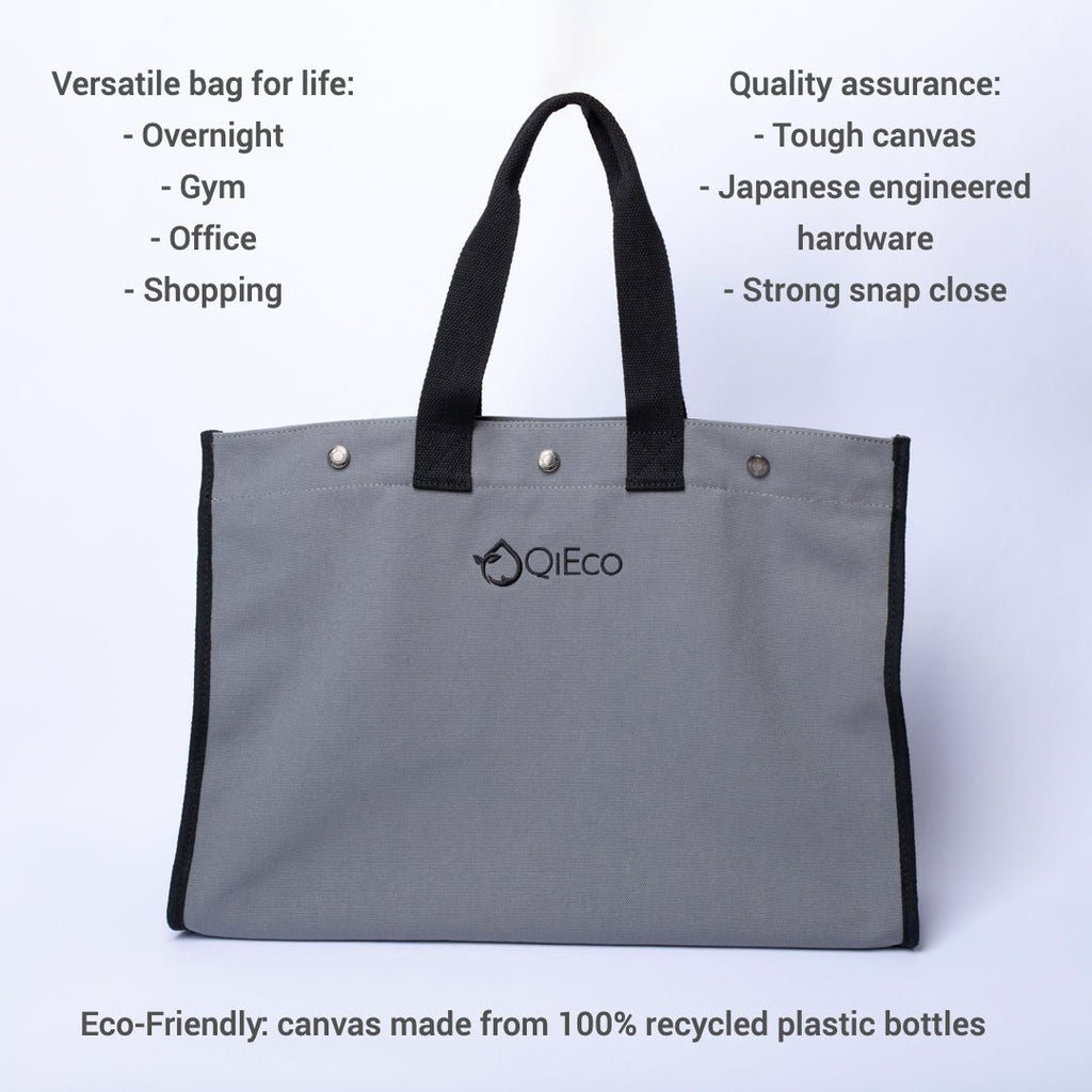 'QiEco One' Tote Bag (Stone Grey Edition) - QiEco