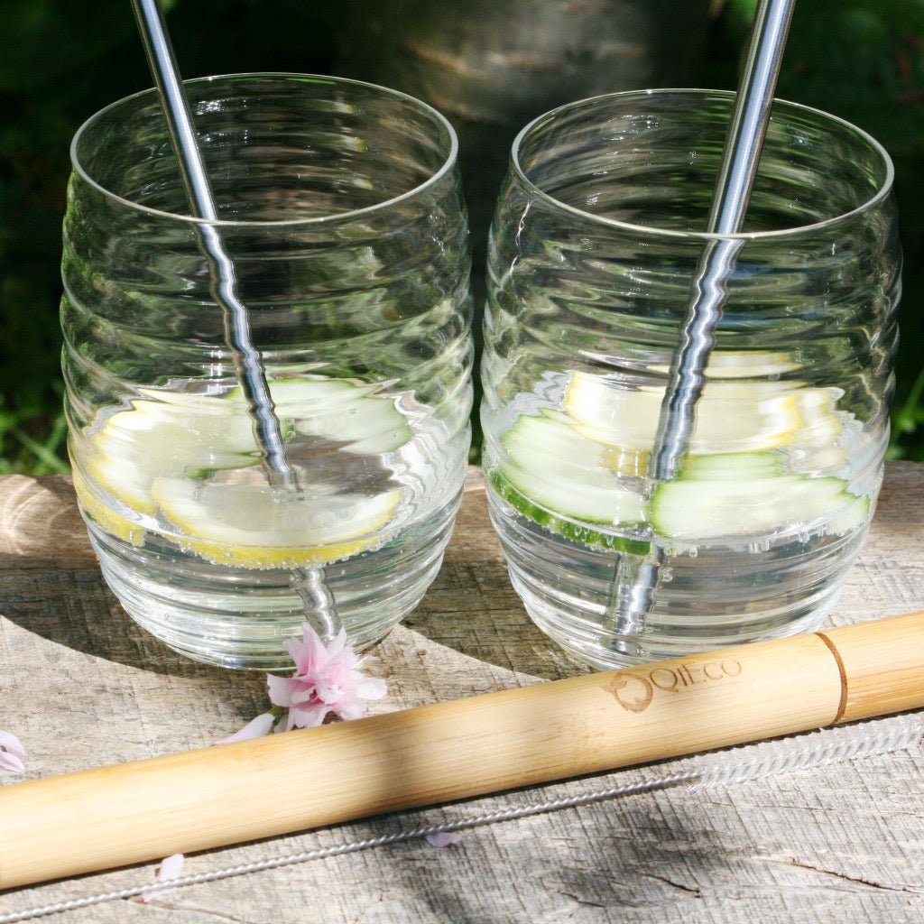 Reusable Stainless Steel Drinking Straw Travel Set - QiEco